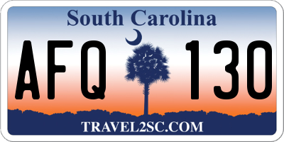 SC license plate AFQ130