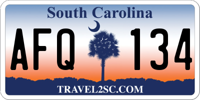 SC license plate AFQ134