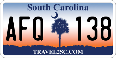 SC license plate AFQ138
