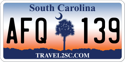 SC license plate AFQ139