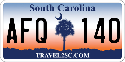 SC license plate AFQ140