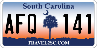 SC license plate AFQ141