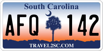 SC license plate AFQ142