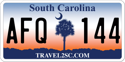 SC license plate AFQ144