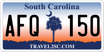 SC license plate AFQ150