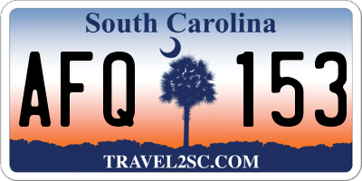 SC license plate AFQ153