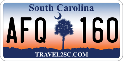 SC license plate AFQ160
