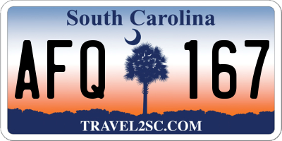 SC license plate AFQ167