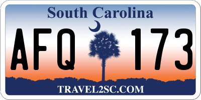 SC license plate AFQ173