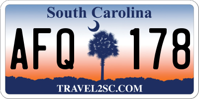 SC license plate AFQ178