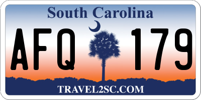 SC license plate AFQ179