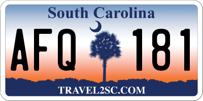 SC license plate AFQ181