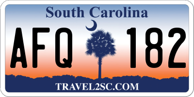 SC license plate AFQ182