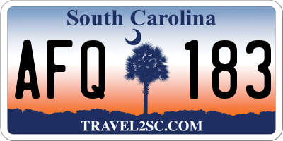 SC license plate AFQ183