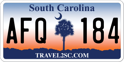 SC license plate AFQ184