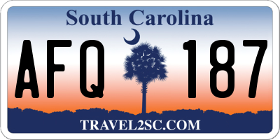 SC license plate AFQ187