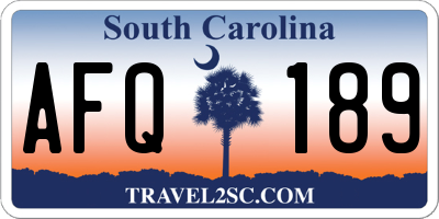 SC license plate AFQ189