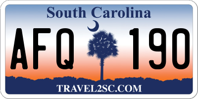 SC license plate AFQ190