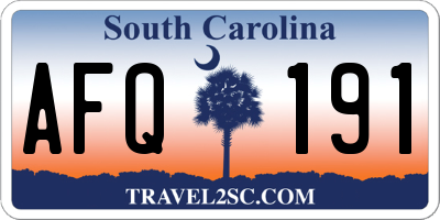 SC license plate AFQ191