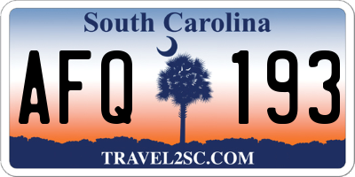 SC license plate AFQ193