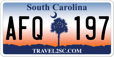 SC license plate AFQ197