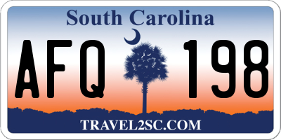SC license plate AFQ198