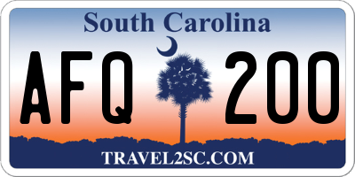 SC license plate AFQ200