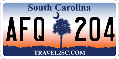 SC license plate AFQ204
