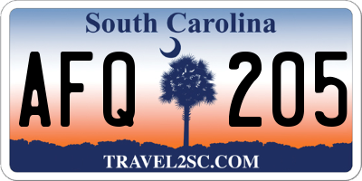 SC license plate AFQ205