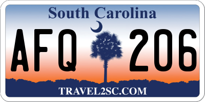 SC license plate AFQ206