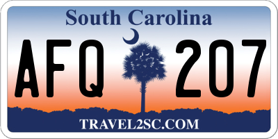 SC license plate AFQ207