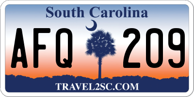 SC license plate AFQ209
