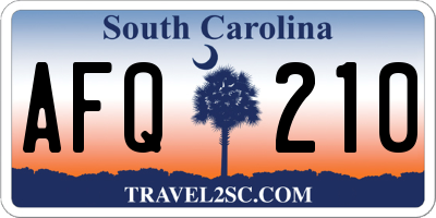 SC license plate AFQ210