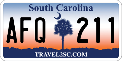 SC license plate AFQ211