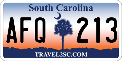 SC license plate AFQ213