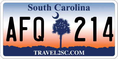 SC license plate AFQ214