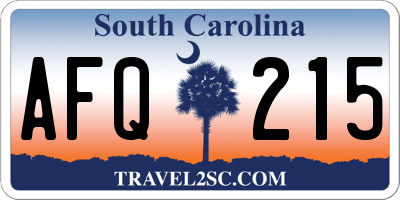 SC license plate AFQ215