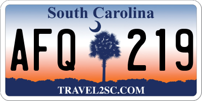 SC license plate AFQ219