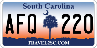 SC license plate AFQ220