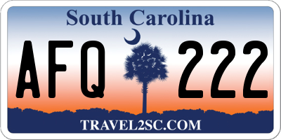 SC license plate AFQ222