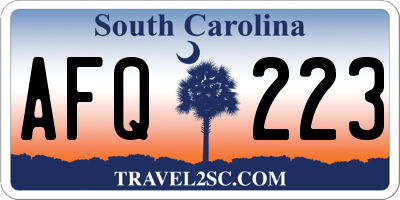 SC license plate AFQ223