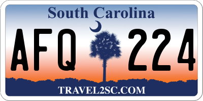 SC license plate AFQ224