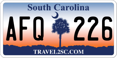 SC license plate AFQ226