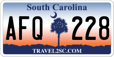 SC license plate AFQ228