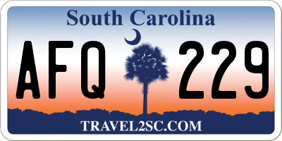 SC license plate AFQ229