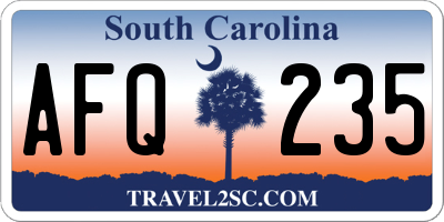 SC license plate AFQ235