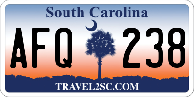 SC license plate AFQ238