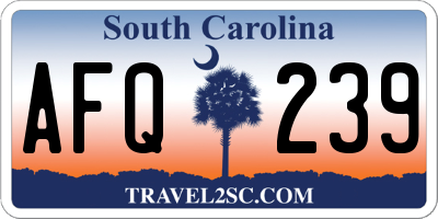 SC license plate AFQ239