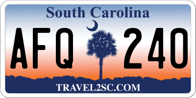 SC license plate AFQ240