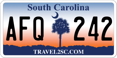 SC license plate AFQ242
